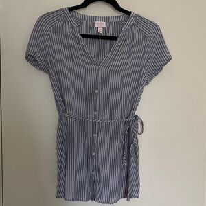 Isabel Maternity Striped Button-Down Blouse